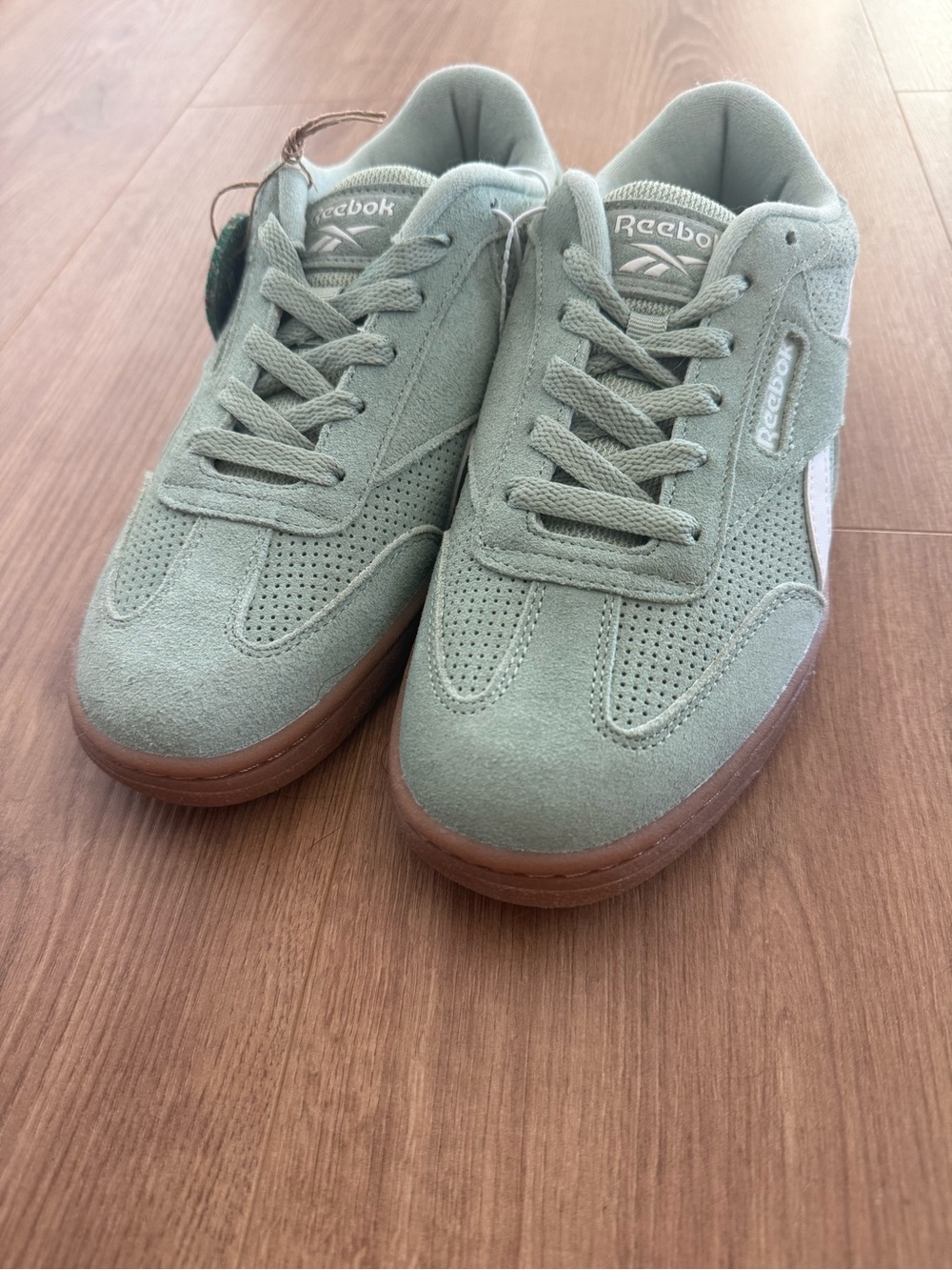 Reebok Suede Sneakers - Sage Green with Brown Gum Sole